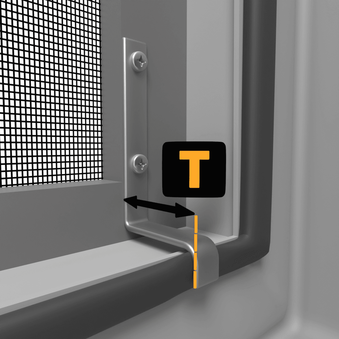 Vinduesrammens tykkelse i siden T