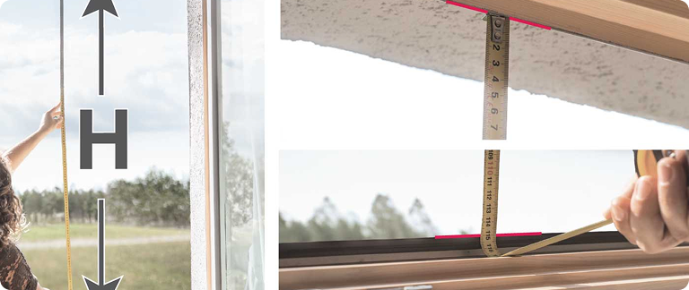 4. Measure the window opening height (H) as shown