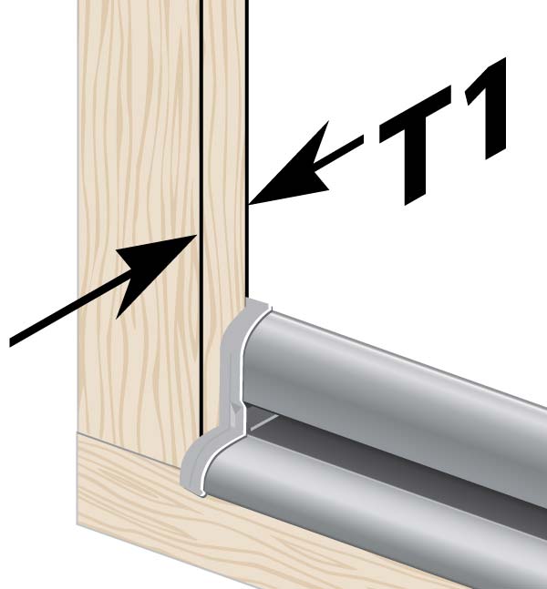 Window frame thickness T1